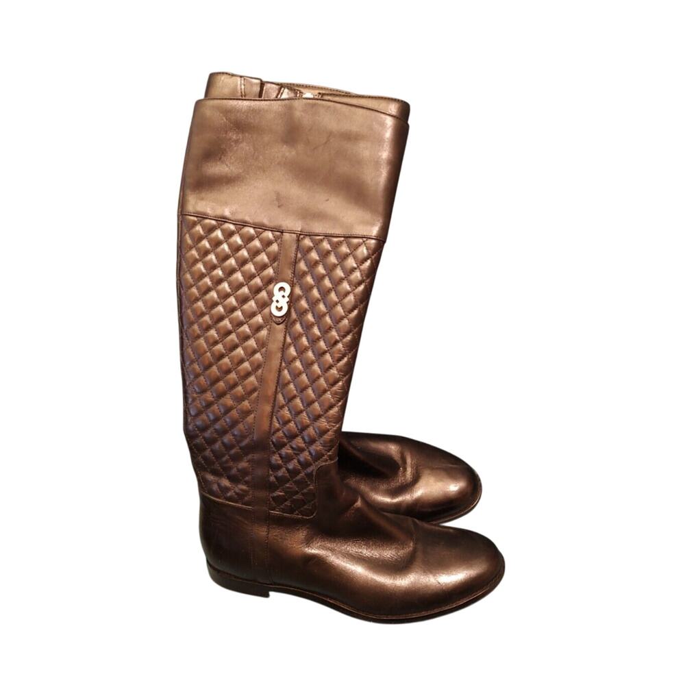 COLE HAAN Brennan‎ Black Quilted Riding Boots Size 6 EUC